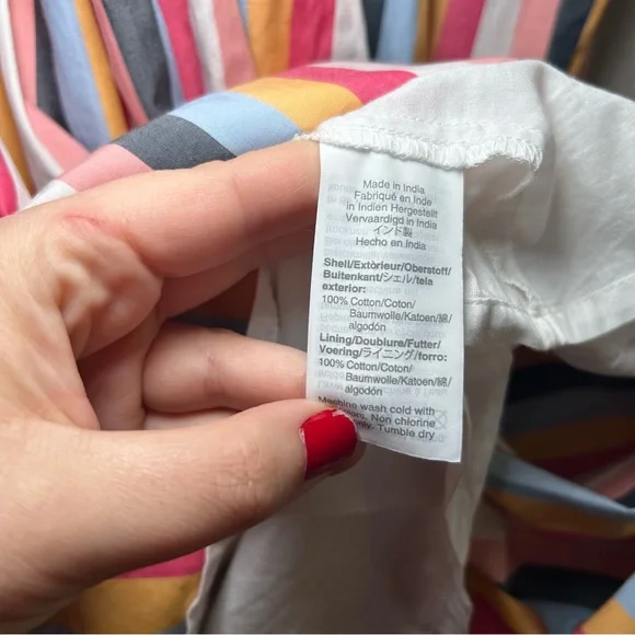 J. Crew Multicolor Striped Long Sleeve Dress women’s small colorful preppy - Picture 5 of 6